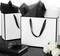 2 Pack Metallic Paper Gift Bag with Handles and Tissue Paper 11.8 x 10 x 4'' Thank You Favor Bag for Wedding Bridesmaid Graduation Groomsmen 5 Senses Birthday Gifts(White, Black)